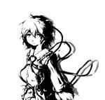  eyes fujinohara_akihira greyscale heart high_contrast komeiji_satori monochrome short_hair solo touhou 