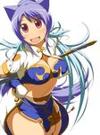  animal_ears breast_hold breasts cleavage dog_ears highres judith large_breasts mirano purple_hair red_eyes solo tales_of_(series) tales_of_vesperia 