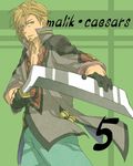  bad_id bad_pixiv_id blonde_hair character_name green_background lowres male_focus malik_caesars shibanashi_miso solo sword tales_of_(series) tales_of_graces weapon yellow_eyes 