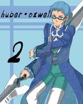  bad_id bad_pixiv_id blue blue_background blue_eyes blue_hair character_name glasses hubert_ozwell lowres male_focus number shibanashi_miso solo tales_of_(series) tales_of_graces 