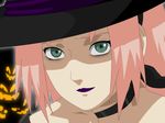  halloween haruno_sakura hat naruto stiky_finkaz witch_hat 