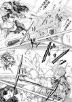  comic eyepatch greyscale hat johnnysendai kantai_collection kiso_(kantai_collection) monochrome multiple_girls re-class_battleship shinkaisei-kan translated 