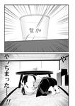  akagi_(kantai_collection) comic greyscale hands_on_own_head kantai_collection long_hair monochrome spoon suzuka_(rekkyo) translated 