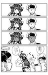  4koma admiral_(kantai_collection) ahoge amakawa_ginga blush comic detached_sleeves greyscale hairband haruna_(kantai_collection) japanese_clothes kantai_collection kirishima_(kantai_collection) kongou_(kantai_collection) looking_at_another monochrome nontraditional_miko translated 