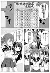  ^_^ ahoge akebono_(kantai_collection) bell blush chart closed_eyes comic crossed_arms eyepatch flower fumizuki_(kantai_collection) greyscale hair_bell hair_bobbles hair_flower hair_ornament head_out_of_frame isuzu_(kantai_collection) jingle_bell kantai_collection leaning_forward long_hair monochrome multiple_girls open_mouth partially_translated ponytail sazanami_(kantai_collection) school_uniform serafuku shikinami_(kantai_collection) shino_(ponjiyuusu) short_hair side_ponytail skirt smile tenryuu_(kantai_collection) tone_(kantai_collection) translation_request ushio_(kantai_collection) 