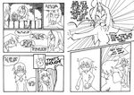  anger_vein angry comic english fang greyscale layla_prismriver mima monochrome multiple_girls nightgown setz shouting touhou touhou_(pc-98) 