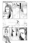  bed bikini book breast_conscious breasts carpet closed_eyes comic curtains english envelope eraser flat_chest greyscale groping hard_translated highres koukyou_keiyu large_breasts long_hair mechanical_pencil mirror monochrome original pencil pencil_case pillow sad silent_comic stuffed_animal stuffed_toy swimsuit table teddy_bear tied_hair translated trash_can 
