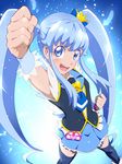  blue blue_background blue_eyes blue_hair blue_legwear blue_skirt blush boots clenched_hands crown cure_princess eyelashes foreshortening hair_ornament hair_ribbon happinesscharge_precure! happy jewelry long_hair looking_at_viewer magical_girl open_mouth precure raised_fist ribbon shirayuki_hime shirt skirt solo thighhighs thighs tj-type1 twintails wrist_cuffs zettai_ryouiki 
