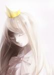  bow closed_eyes crown debris_(game) lefia long_hair masato_hiro smile solo upper_body very_long_hair 