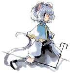  animal_ears grey_hair matsuda_(matsukichi) mouse_ears mouse_tail nazrin short_hair simple_background solo tail touhou white_background 