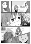  absurdres comic dress greyscale hair_ornament hairpin highres korean lllllsual long_hair misaka_mikoto monochrome mugino_shizuri multiple_girls short_hair to_aru_kagaku_no_railgun to_aru_majutsu_no_index translation_request 