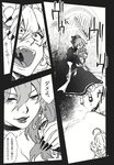  comic doujinshi greyscale highres izayoi_sakuya monochrome multiple_girls remilia_scarlet scan touhou translated yumiya 