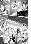  comic fox_tail greyscale hat hong_meiling long_hair monochrome multiple_girls multiple_tails slit_pupils tail touhou translated yakumo_ran yokochou 