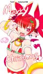  bell blush bracelet choker christmas demon_girl demon_tail demon_wings disgaea earrings etna fang flat_chest hair_ornament hekaton jewelry midriff navel pointy_ears red_eyes red_hair self_shot standing tail tongue tongue_out twintails wings 