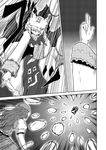  comic danmaku fox_tail greyscale hat hong_meiling long_hair monochrome multiple_girls multiple_tails tail touhou translated yakumo_ran yokochou 