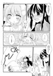  ^_^ akemi_homura blush choker closed_eyes comic dress greyscale hair_ribbon head_tilt kaname_madoka koruri long_hair mahou_shoujo_madoka_magica monochrome multiple_girls open_mouth pantyhose ribbon smile tears translated two_side_up ultimate_madoka ||_|| 