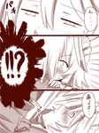  1girl ahoge amazon_(taitaitaira) blush braid check_translation comic glasses izayoi_sakuya kiss maid maid_headdress monochrome morichika_rinnosuke open_mouth opening_eyes shocked_eyes short_hair surprised sweatdrop touhou translated translation_request twin_braids 