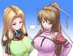  3girls between_breasts breasts highres long_hair multiple_girls open_mouth red_eyes terada_ochiko 