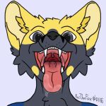 anthro canid canine fo fox male mammal open_mouth pacthefox pie_cut_eyes simple_background sketch slimy_tongue slimytongues solo