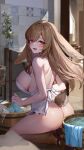 brown_hair clothing detailed_background female hair hi_res humanoid lagomorph leporid mammal rabbit red_eyes solo unknown_artist vivian_(isekai:slowlife) wash_basin washing_clothes wet wet_clothing