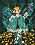  1boy blonde_hair e.g.o_(project_moon) faelantern_(project_moon) fairy fairy_wings flower highres holding holding_staff non-web_source one_eye_covered project_moon sinclair_(project_moon) staff wings 