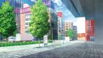  blue_sky building city cloud day film_grain game_cg izumi_tsubasu lamppost motor_vehicle no_humans non-web_source official_art outdoors railing re:stage! scenery shade sign sky tree truck 