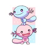  :d alternate_color blush closed_mouth commentary_request dian_(nanooo_i) happy no_humans on_head open_mouth pokemon pokemon_(creature) pokemon_on_head shiny_and_normal shiny_pokemon smile tongue wooper 