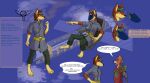 absurd_res anthro blinded canid canine canis clothing dobermann domestic_dog female hi_res male male/female mammal model_sheet officer pinscher prosthetic rickwulfk95 science_fiction spacecraft standing_position uniform vehicle verydian visor_helmet