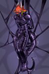 anthro bdsm bondage bound captured caught chrysalis dragon gag gagged helpless hi_res latex male moire_dragon mummification mummified restrained saltyserpent solo spider_web sticky struggling suspended_in_midair suspension wrapped