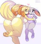 absurd_res animal_crossing anthro anthro_on_anthro anus arms_around_waist breasts butt canid canine canis cheek_lick chest_tuft crossover disney domestic_dog duo eyes_closed face_lick female female/female fluffy fluffy_tail fur genitals grey_body grey_fur hair hearts_around_head hi_res isabelle_(animal_crossing) judy_hopps lagomorph leporid licking long_ears long_hair mammal miikotorii multicolored_body multicolored_fur navel nintendo nipples nude one_eye_closed open_mouth pawpads purple_eyes pussy rabbit shih_tzu small_tail smile story story_in_description tail tongue tongue_out toy_dog tuft white_body white_fur yellow_body yellow_fur zootopia