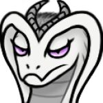 1:1 2024 2_horns alpha_channel annoyed anthro belly_scales digital_media_(artwork) dragon eyelashes fangs feathers female frown grey_body grey_feathers grey_horn grey_scales headshot_portrait horn hybrid icon looking_at_viewer low_res pixel_(artwork) portrait pupils purple_eyes reptile scales scalie selena_illyana shaded simple_background slit_pupils snake snake_hood snout soft_shading solo spe teeth transparent_background western_dragon white_body white_scales