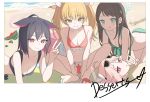  +_+ 4girls after-school_sweets_club_(blue_archive) airi_(blue_archive) all_fours alternate_costume animal_ears bare_arms bare_legs barefoot baseball_bat beach bikini black_bikini black_hair blonde_hair blue_archive breasts brown_hair buried cat_ears cleavage closed_mouth collarbone colored_inner_hair crab diamond-shaped_pupils diamond_(shape) english_text feet feet_out_of_frame flip-flops food food-themed_hair_ornament frilled_bikini frills fruit green_bikini grin hair_ornament halo highres ice_cream_hair_ornament kazusa_(blue_archive) legs licking_lips looking_at_viewer medium_breasts medium_hair momocadraw multicolored_hair multiple_girls natsu_(blue_archive) navel outdoors pink_eyes pink_hair pink_pupils red_bikini red_eyes sandals short_hair single_barefoot smile soles stomach streaked_hair suikawari sunlight swimsuit symbol-shaped_pupils toenails toes tongue tongue_out v watermelon yoshimi_(blue_archive) 