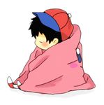  black_hair blanket hat kirby lowres male_focus mother_(game) mother_2 ness popupopo sleeping solo 
