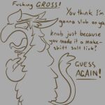 1:1 angry anthro comic dialogue english_text fur greyscale male mammal monochrome profanity sketch text the_nature_of_predators tongue typicalwalker venlil_(the_nature_of_predators) wool_(fur) yelling