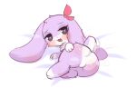 &lt;3 &lt;3_eyes bed blush body_blush butt butt_blush cave_story chaco_(cave_story) eyelashes featureless_crotch feet female fur furniture hand_on_butt lagomorph leporid long_ears looking_at_viewer mammal mimiga multicolored_body multicolored_fur on_bed open_mouth presenting presenting_hindquarters purple_body purple_fur purple_tail solo spread_butt spreading steamy_butt tail tail_motion tailwag thedeirdre96 tongue two_tone_body two_tone_fur white_feet white_paws white_tail