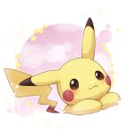 025sakura393 blush brown_eyes closed_mouth commentary_request happy highres looking_at_viewer no_humans pikachu pokemon pokemon_(creature) smile solo star_(symbol) 
