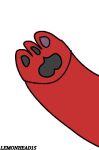 2023 3_toes anthro artist_name colored digital_drawing_(artwork) digital_media_(artwork) feet foot_focus lemonhead15 pawpads paws signature simple_background solo toes toony white_background