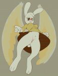 angel angel_gabby angel_hare angel_hare_(the_east_patch) anthro breasts clothed clothing dress female freckles genitals hi_res lagomorph leporid mammal no_underwear pussy rabbit snofu wings