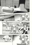  comic greyscale hakui_ami highres koakuma library long_hair monochrome multiple_girls non-web_source patchouli_knowledge scarlet_devil_mansion touhou translated wings 