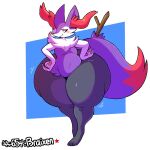 1:1 2024 ambiguous_gender anthro atsuineko big_butt biped blush braixen butt digital_media_(artwork) generation_6_pokemon huge_butt huge_thighs hyper hyper_butt hyper_hips hyper_thighs nintendo nude pokemon pokemon_(species) shiny_pokemon simple_background smile solo thick_thighs wide_hips