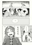  child chinese_clothes comic greyscale hakui_ami highres hong_meiling izayoi_sakuya laughing monochrome multiple_girls non-web_source patchouli_knowledge remilia_scarlet scarlet_devil_mansion touhou translated wings 