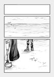  1girl comic greyscale jojo_no_kimyou_na_bouken kuujou_jolyne kuujou_joutarou mamiya_(sheena-1125) monochrome ocean 