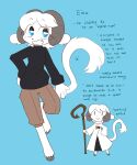 alpine_goat anthro blue_eyes blush bovid caprine clothed clothing domestic_goat eina_(fiddleafox) fiddleafox fur goat grin hi_res horn male mammal model_sheet smile solo standing text white_body white_fur