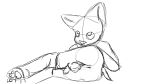 16:9 anthro anus butt canid canine clothing fennec_fox fox foxtrot_velvet genitals girly hi_res legwear male mammal monochrome penis presenting presenting_anus presenting_penis sketch solo thigh_highs true_fox widescreen