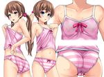  ass blue_eyes bow bow_panties breasts brown_hair cameltoe camisole character_request covered_nipples darashinai_imouto_ni_itazura_shitemita john_doe_shinobu long_hair navel nipples panties see-through small_breasts striped striped_panties sweat twintails underwear wet wet_clothes 