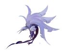  animal creature feathers highres kamikiririp no_humans original purple_feathers purple_tail solo talons white_background wings 