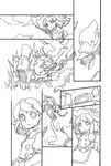  comic greyscale kirisame_marisa monochrome multiple_girls patchouli_knowledge touhou translation_request uni_mate 