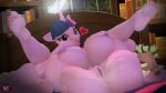 &lt;3 absurd_res anthro anthrofied big_breasts breasts equid equine female friendship_is_magic genitals hasbro hi_res horn looking_at_viewer mammal my_little_pony mythological_creature mythological_equine mythology naughty_cube nipples nude purple_body pussy solo twilight_sparkle_(mlp) winged_unicorn wings