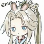  ... 1boy :o animal_ears blonde_hair blue_eyes character_request chinese_clothes chinese_commentary collared_shirt commentary_request copyright_request crown deformed hanfu long_hair looking_at_viewer lowres male_focus mole mole_under_eye parted_lips ponytail rabbit_ears red_shirt robe shirt simple_background solo upper_body watermark weibo_logo weibo_username white_background white_headwear white_robe zai_shao_yi_heng 
