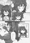  ? alternate_costume apron black_hair blush bow comic greyscale hair_bow highres kokuu_haruto long_hair monochrome mother_and_daughter multiple_girls non-web_source reiuji_utsuho smile third_eye touhou translated 